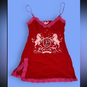 Vintage Y2K Victoria’s Secret PINK Cami with Unicorn Gems & Rhinestones